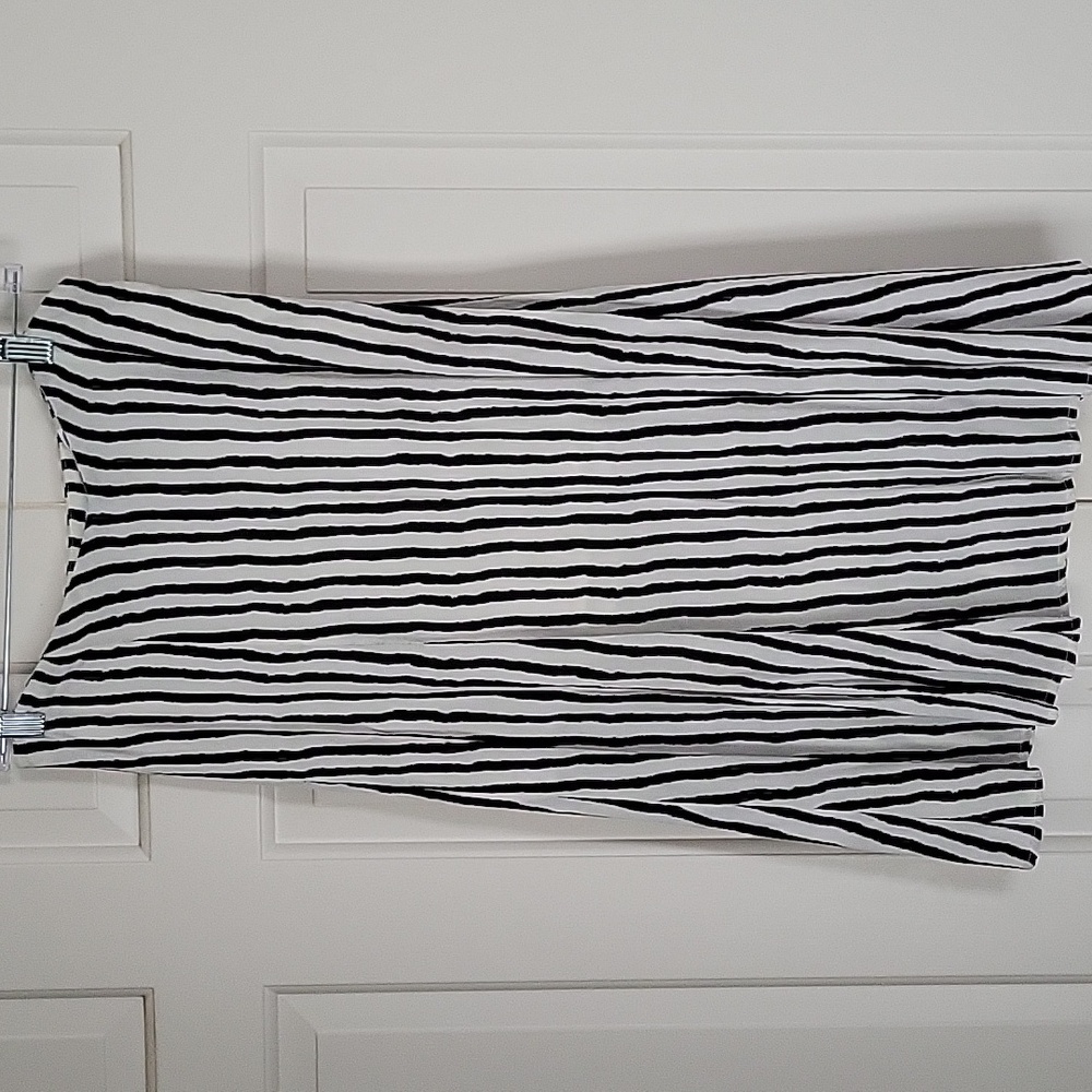 Kimchi Blue Womens Black And White Stripe A Line Midi Skirt Sz 4